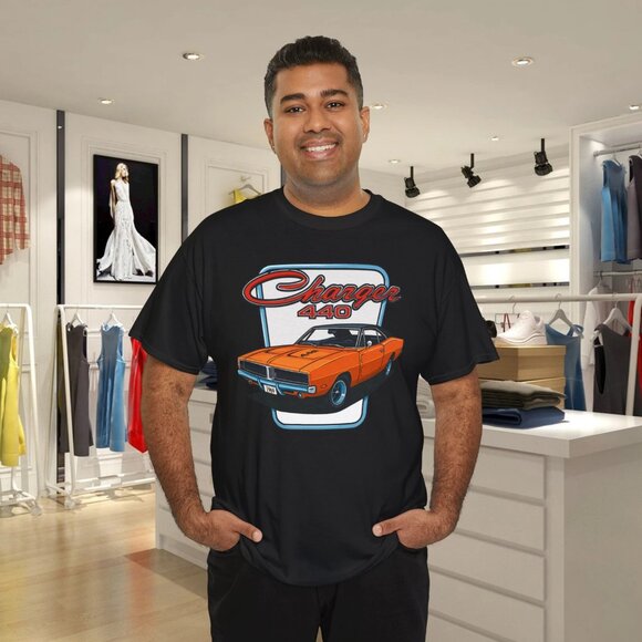 Charger 440 Classic Muscle Car Illustration Vintage Mopar T-Shirt - Picture 1 of 6